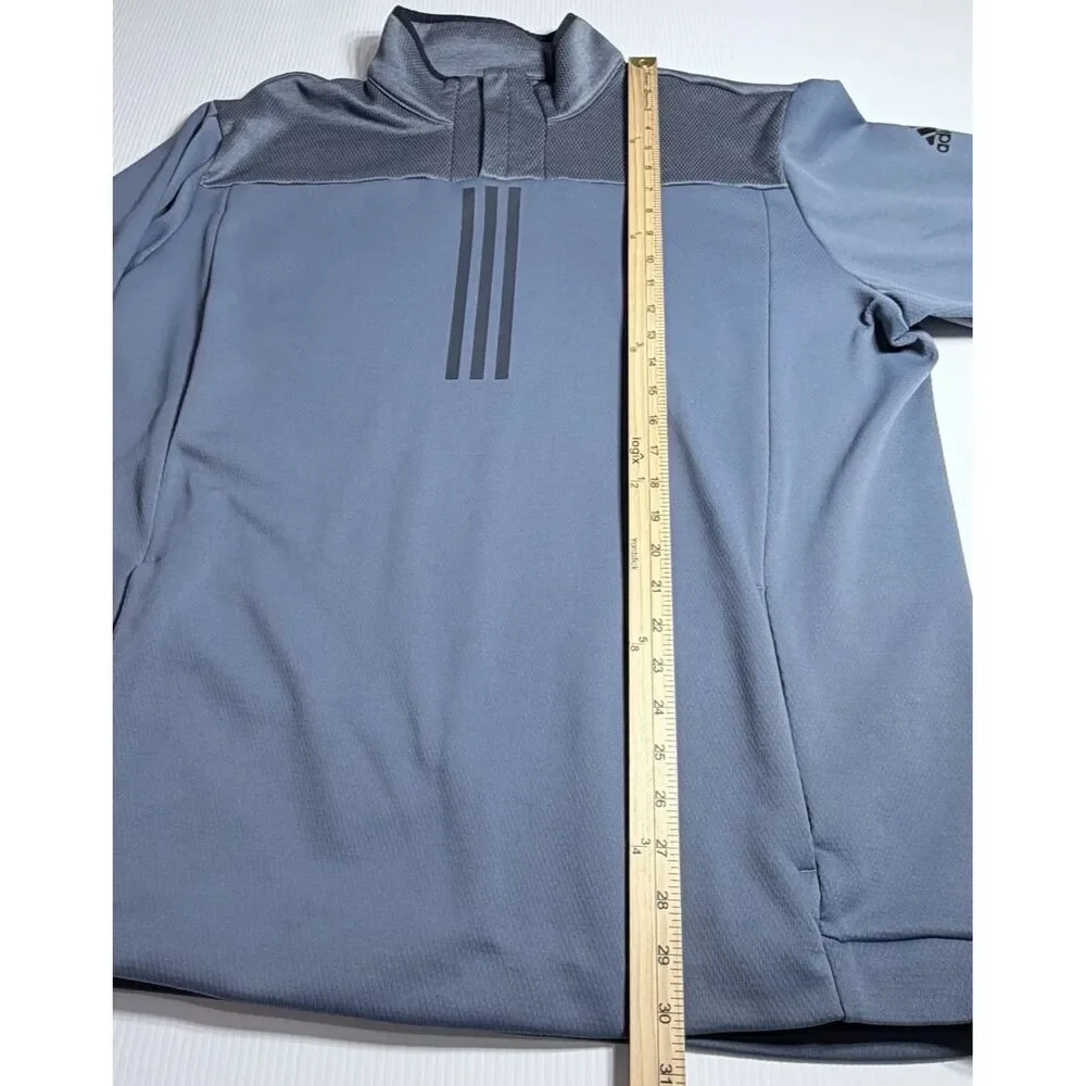 Adidas Response Men's 2XL Jacket Clima Warm Performance 1/4 Zip Pullover Blue